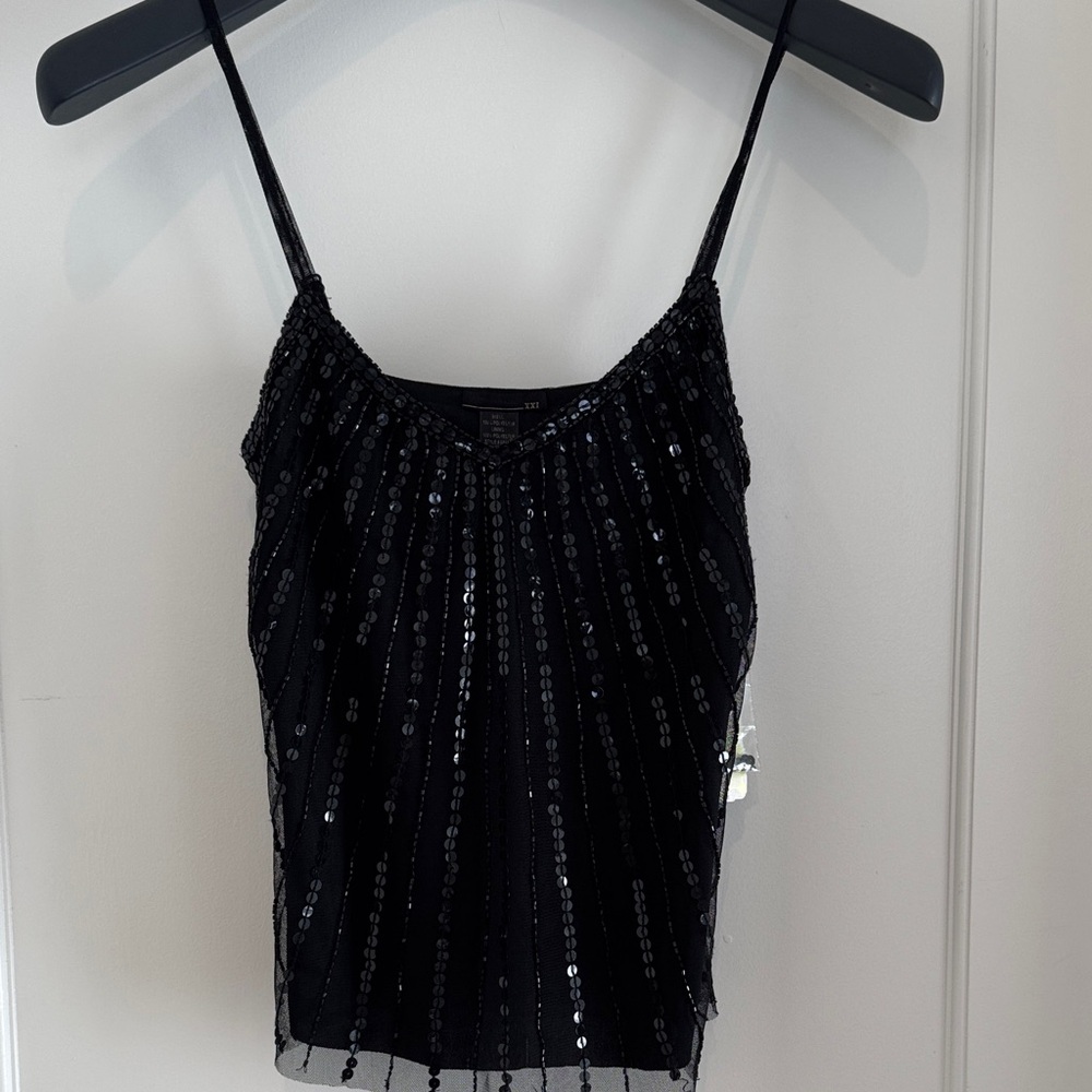 Black Sequin Women's Top - Picture 2 of 5